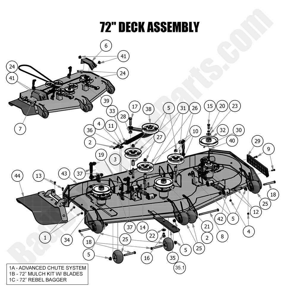 1931 - Bad Boy Mower Parts Lookup > 2019 > Rebel > 72\" Deck Assembly